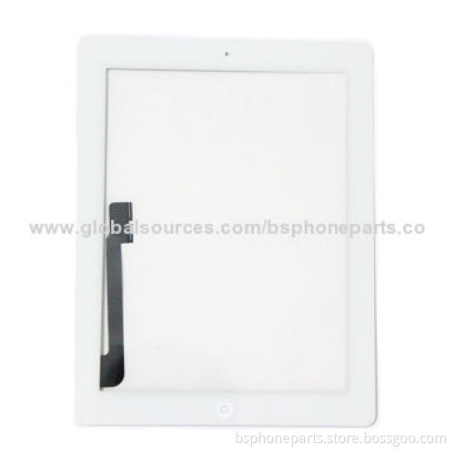 High Copy Touch Digitizer Screen with Home Button Flex and Adhesive for iPad 3, White